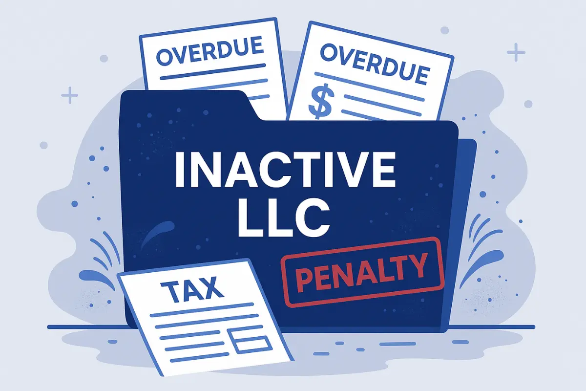 inactive-limited-liability-company Inactive LLC penalties and overdue tax notices illustrating consequences of missed compliance deadlines.