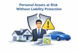 Personal assets at risk without liability protection showing importance of choosing best business structure for entrepreneurs