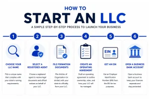 Step-by-step process to start an LLC including naming, filing, and EIN