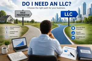 Entrepreneur deciding whether an LLC is the right business structure
