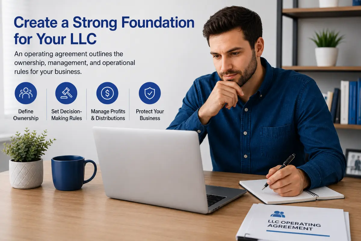 Business owner learning how to create an operating agreement for an LLC